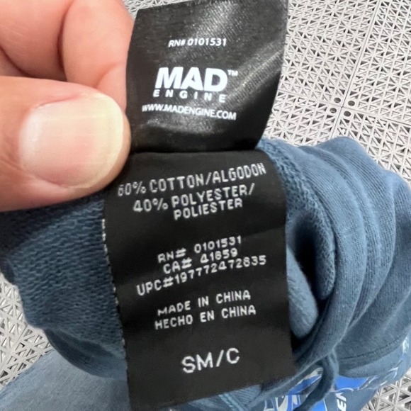 NWT Disney Stitch Hoodie Mens Small Slate Grey Experiment 626 Lightning Graphic - Picture 6 of 11